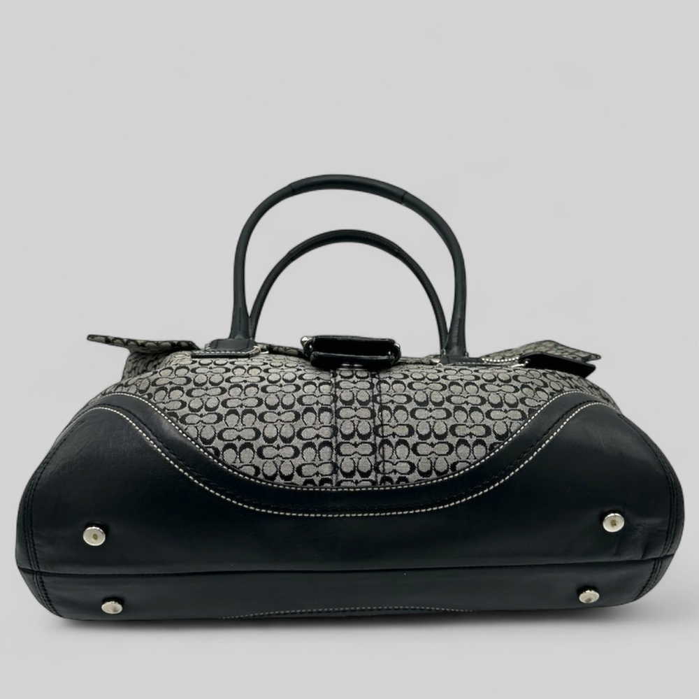 ⭐️⭐️SOLD⭐️⭐️ Coach Soho Black/Gray Monogram Canvas Leather Satchel F10929 Y2K - Picture 7 of 16